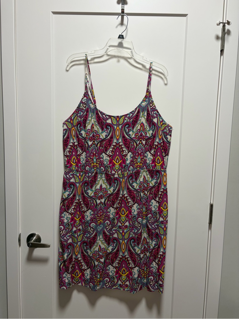 Old Navy Pink Paisley Spaghetti Strap Mini Dress